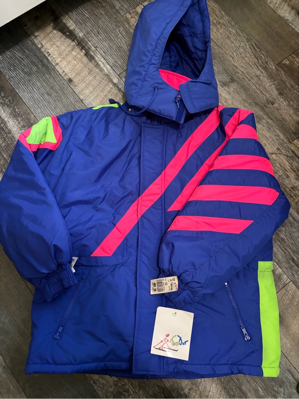 Vintage 90s Kids neon purple winter coat jacket TimeOut size 12